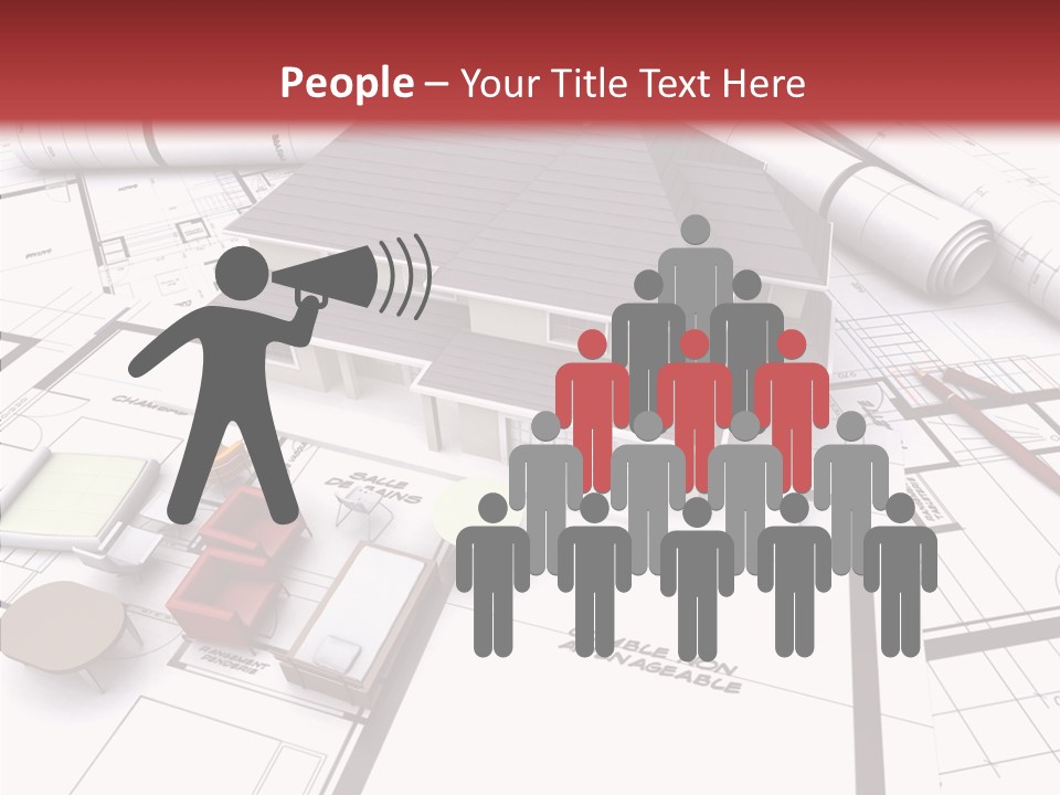 Illustration Mock Up Real Estate PowerPoint Template