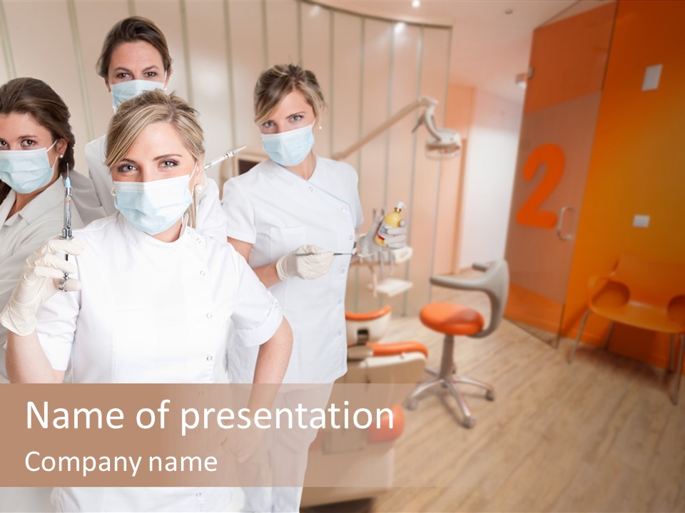 Person Needle White PowerPoint Template