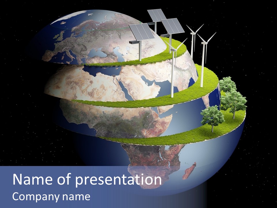 Engineering Evening Turbine PowerPoint Template