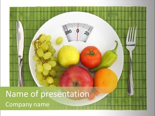 Lemon Overweight Scale PowerPoint Template