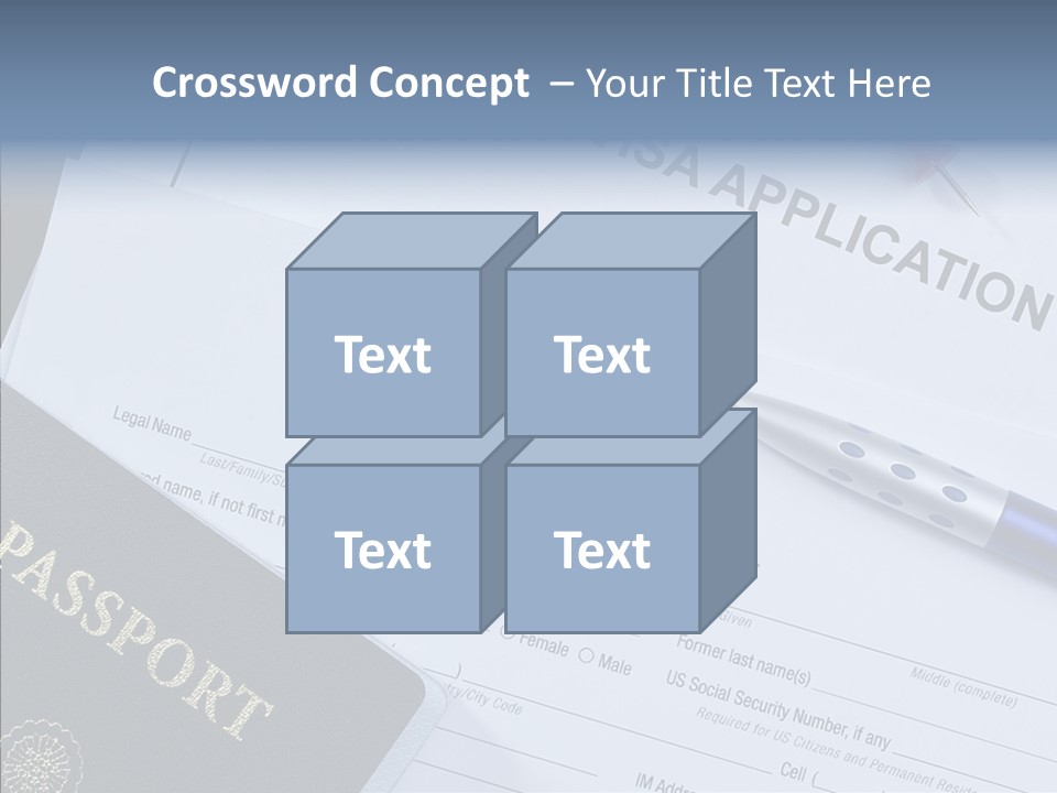 Passport Foreign Text PowerPoint Template