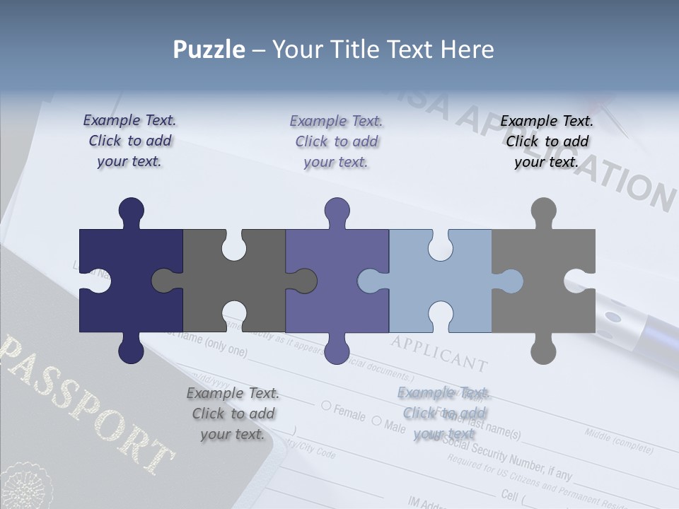 Passport Foreign Text PowerPoint Template