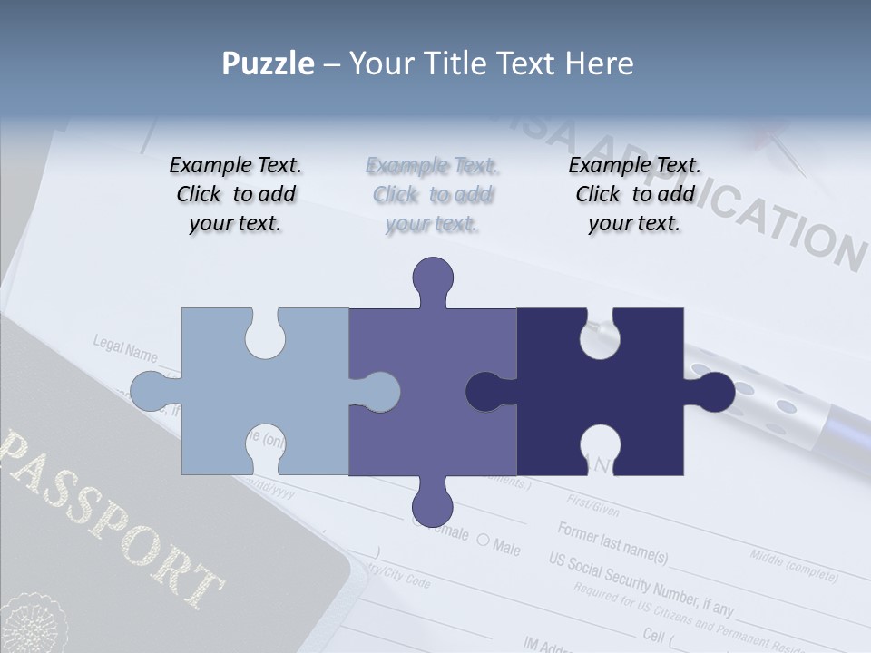 Passport Foreign Text PowerPoint Template