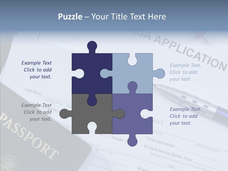 Passport Foreign Text PowerPoint Template