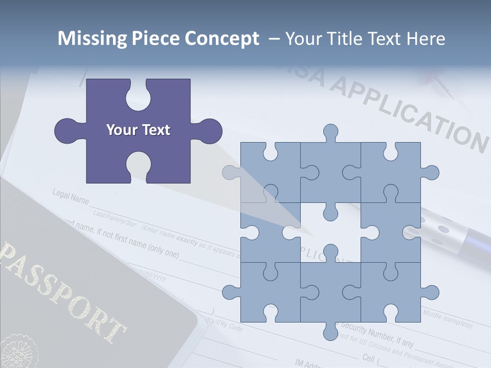 Passport Foreign Text PowerPoint Template