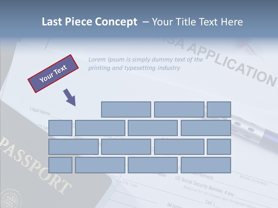 Passport Foreign Text PowerPoint Template