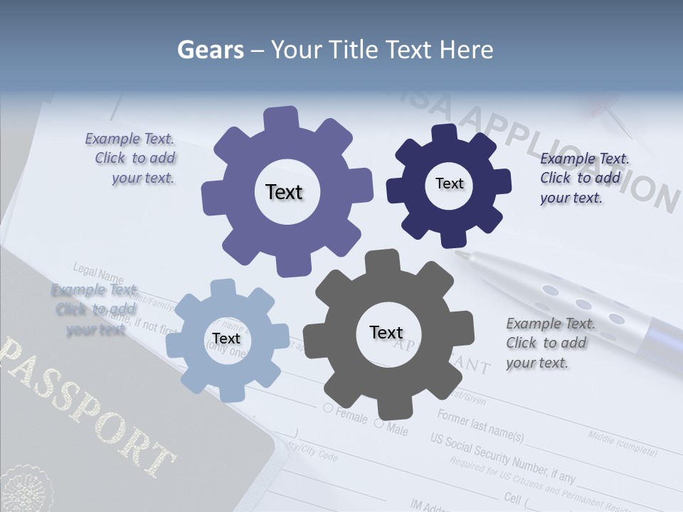 Passport Foreign Text PowerPoint Template