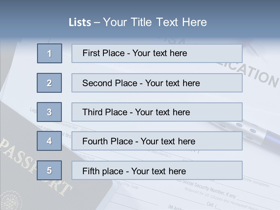 Passport Foreign Text PowerPoint Template