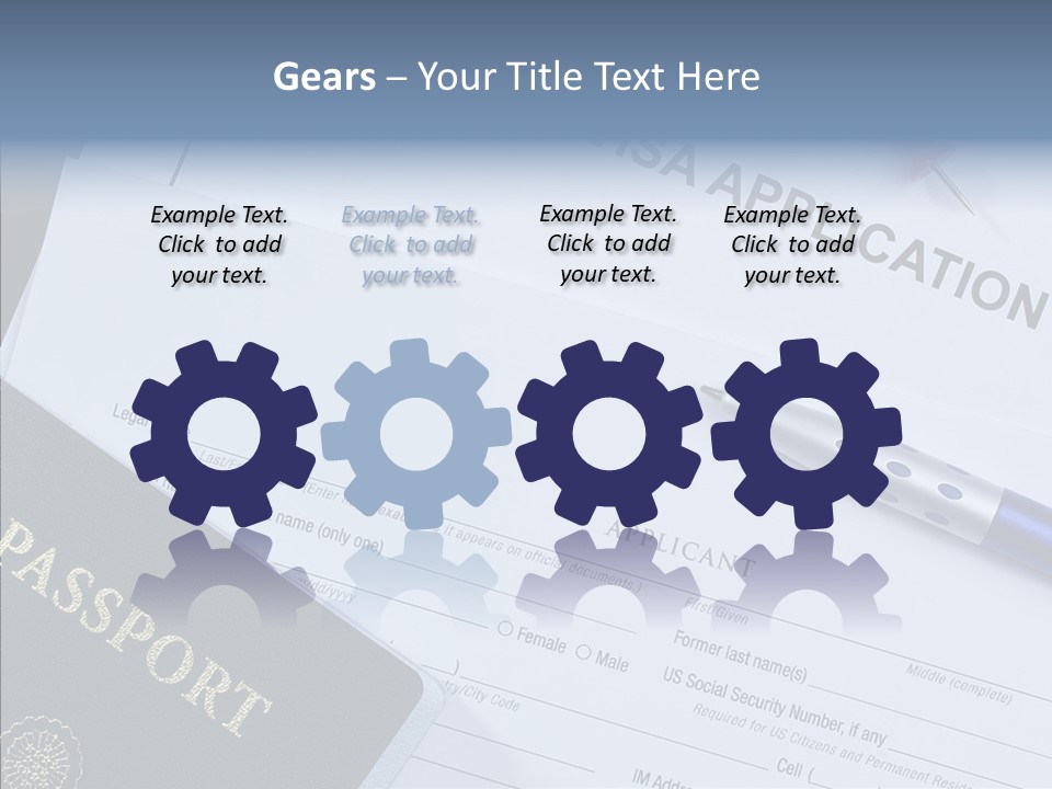 Passport Foreign Text PowerPoint Template