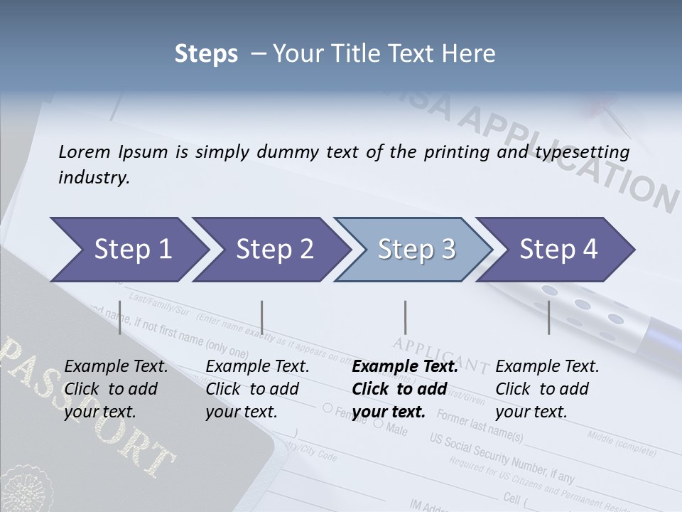 Passport Foreign Text PowerPoint Template