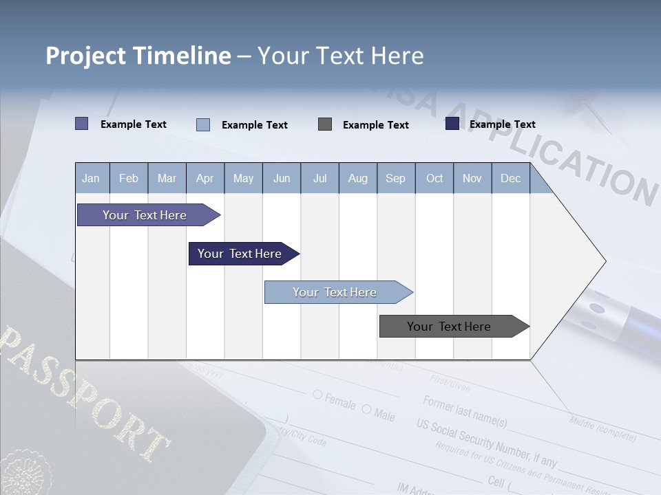 Passport Foreign Text PowerPoint Template