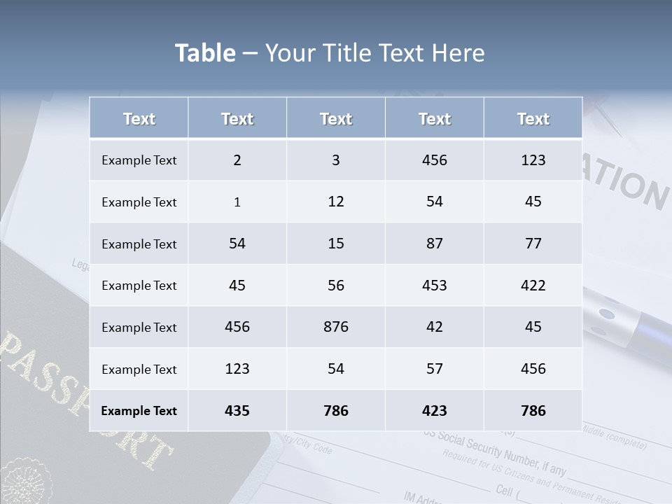 Passport Foreign Text PowerPoint Template