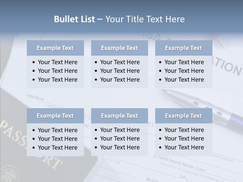 Passport Foreign Text PowerPoint Template