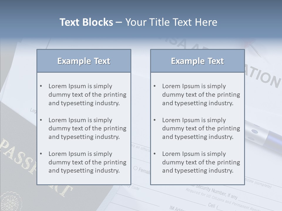 Passport Foreign Text PowerPoint Template