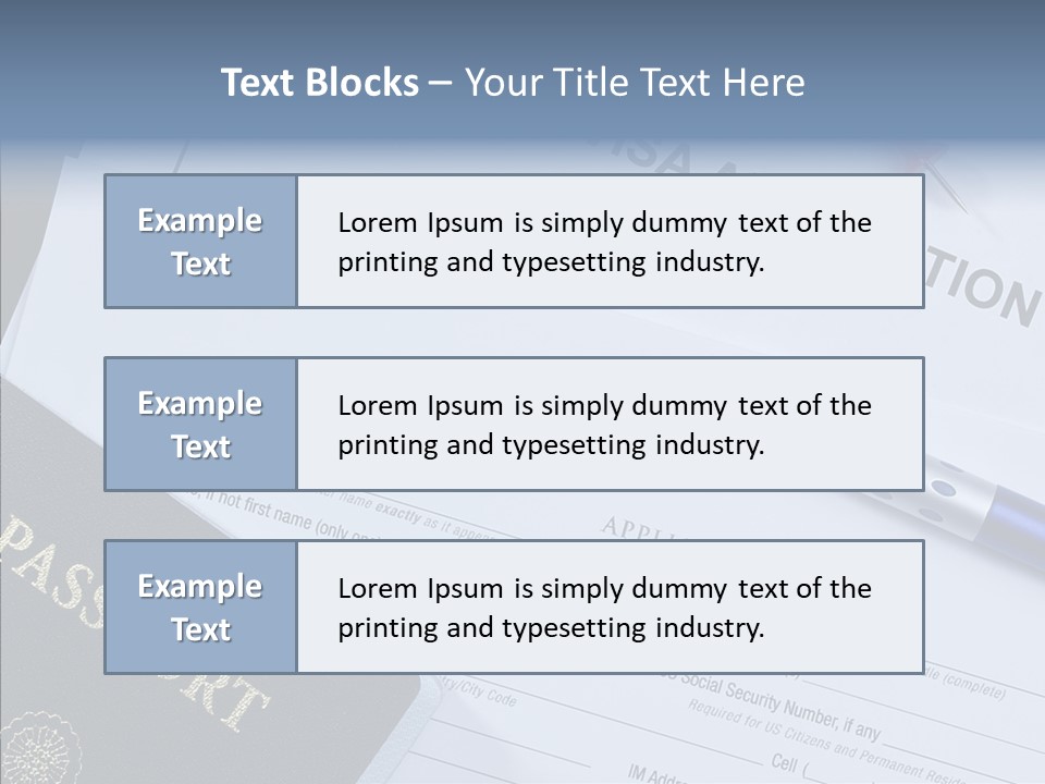 Passport Foreign Text PowerPoint Template