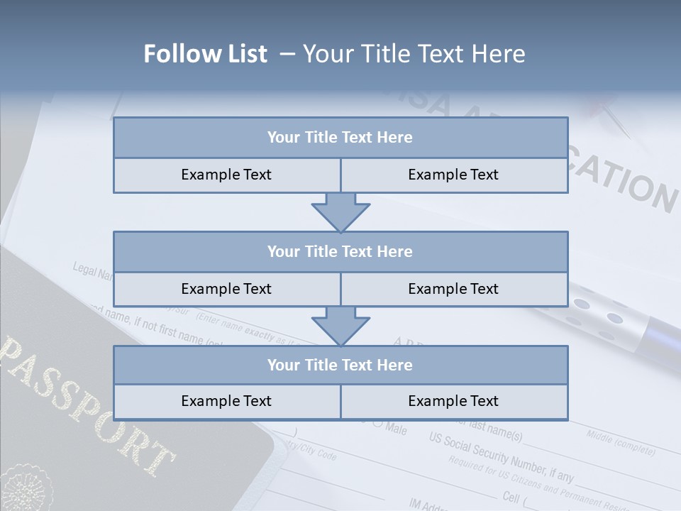 Passport Foreign Text PowerPoint Template