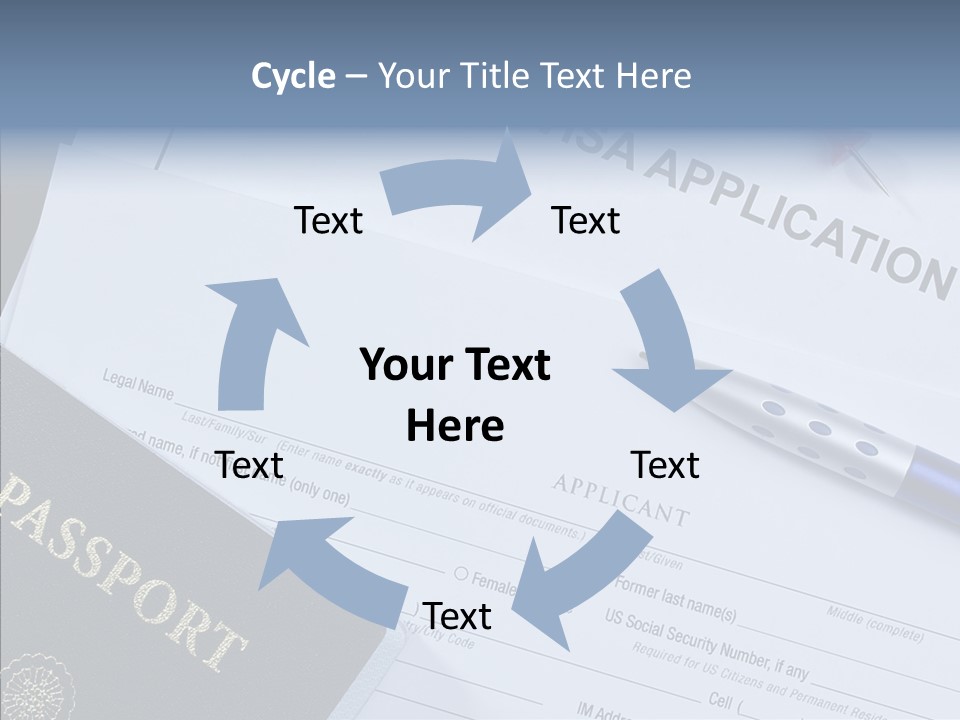 Passport Foreign Text PowerPoint Template