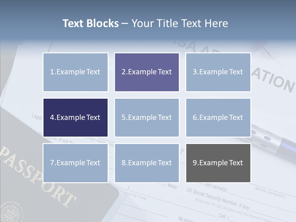 Passport Foreign Text PowerPoint Template