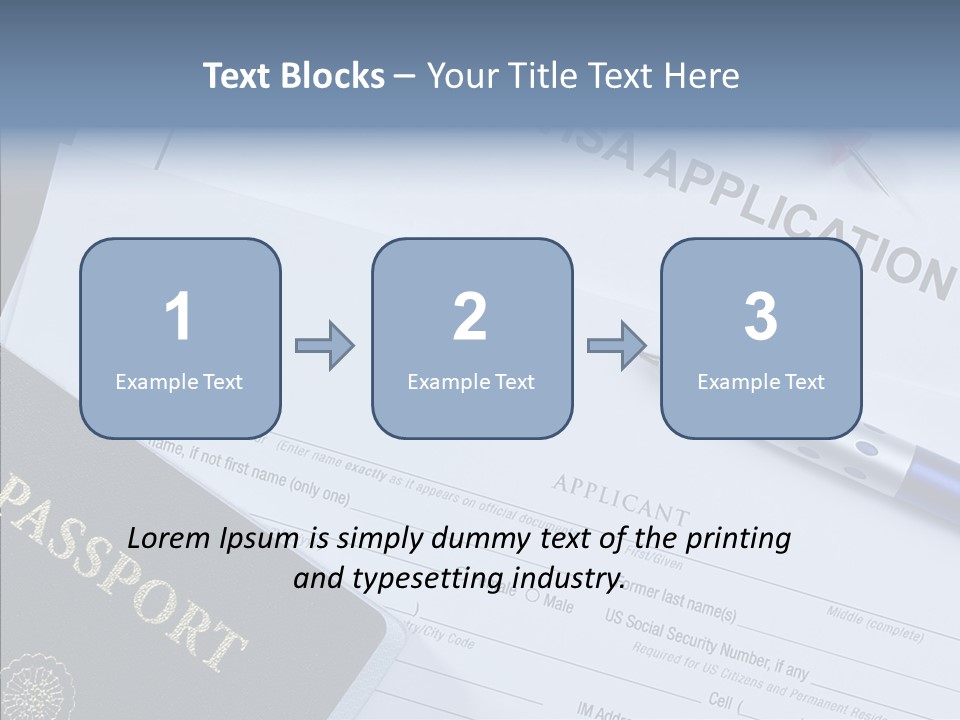 Passport Foreign Text PowerPoint Template