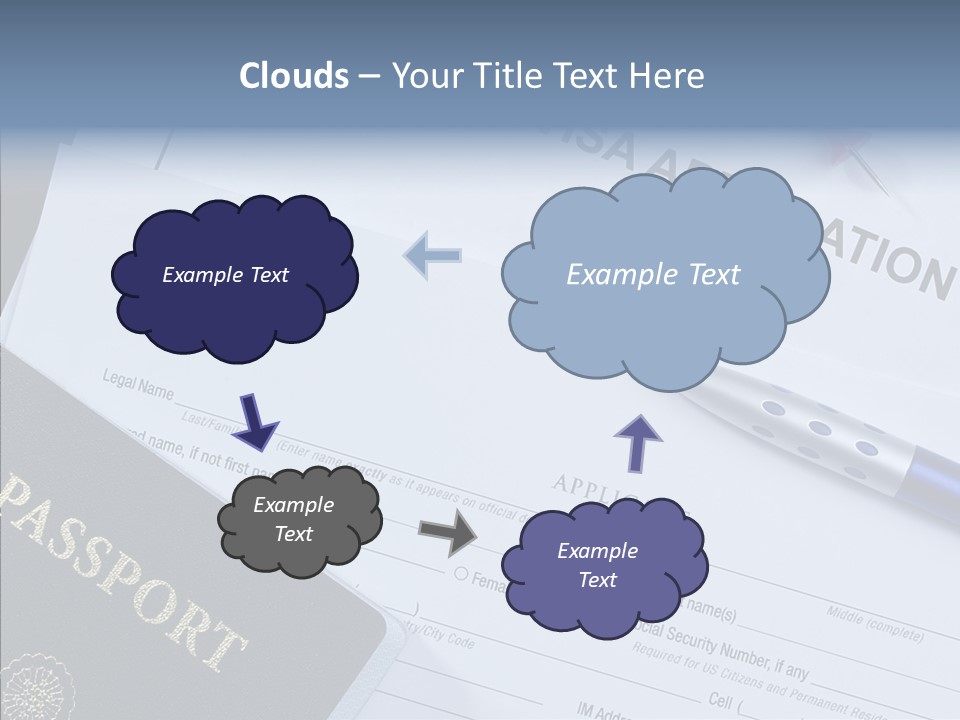 Passport Foreign Text PowerPoint Template