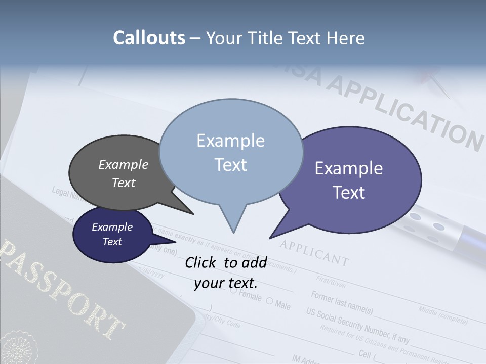 Passport Foreign Text PowerPoint Template