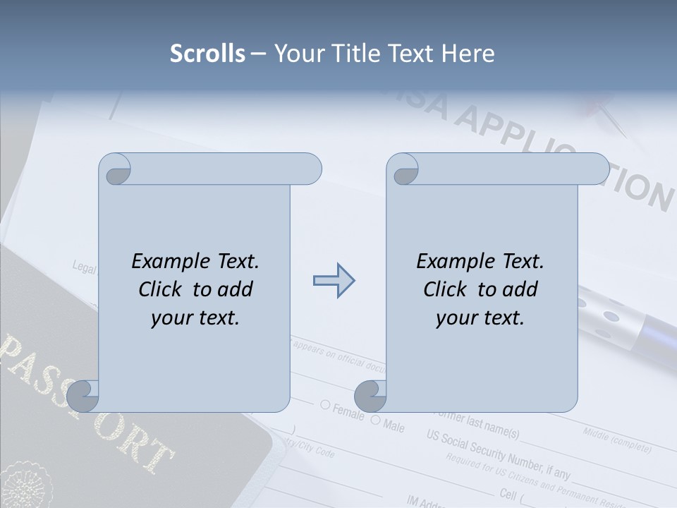 Passport Foreign Text PowerPoint Template