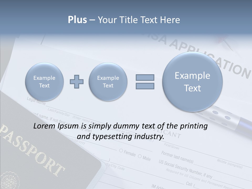 Passport Foreign Text PowerPoint Template