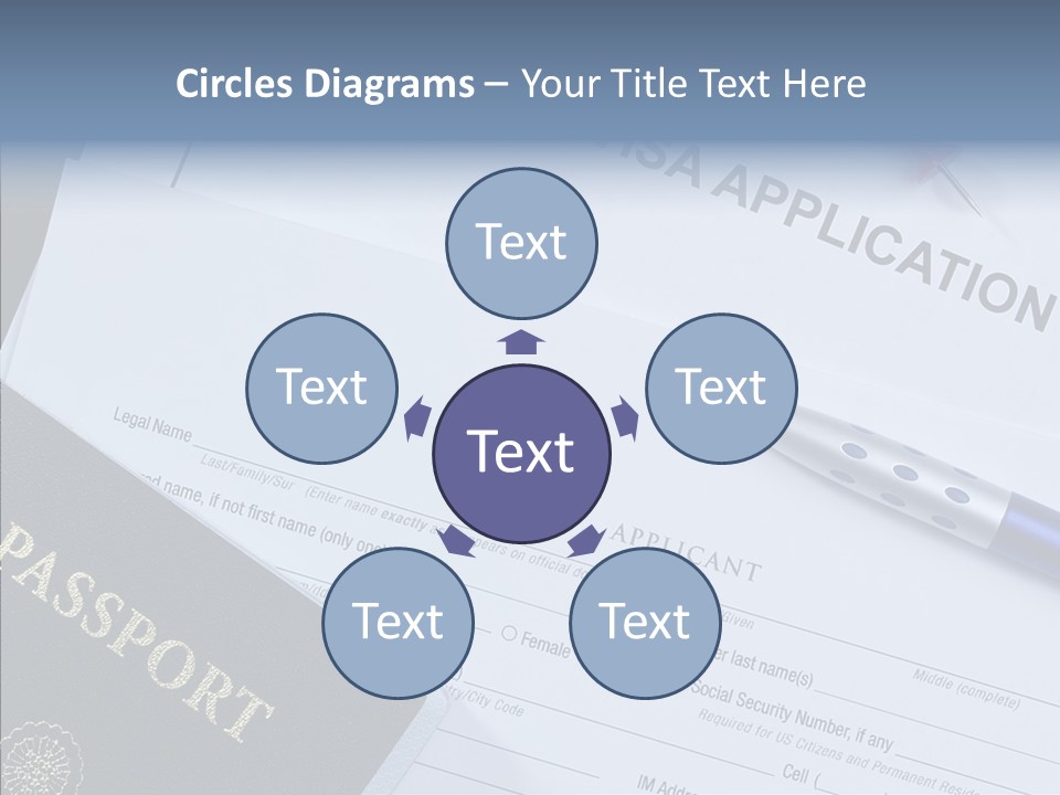 Passport Foreign Text PowerPoint Template