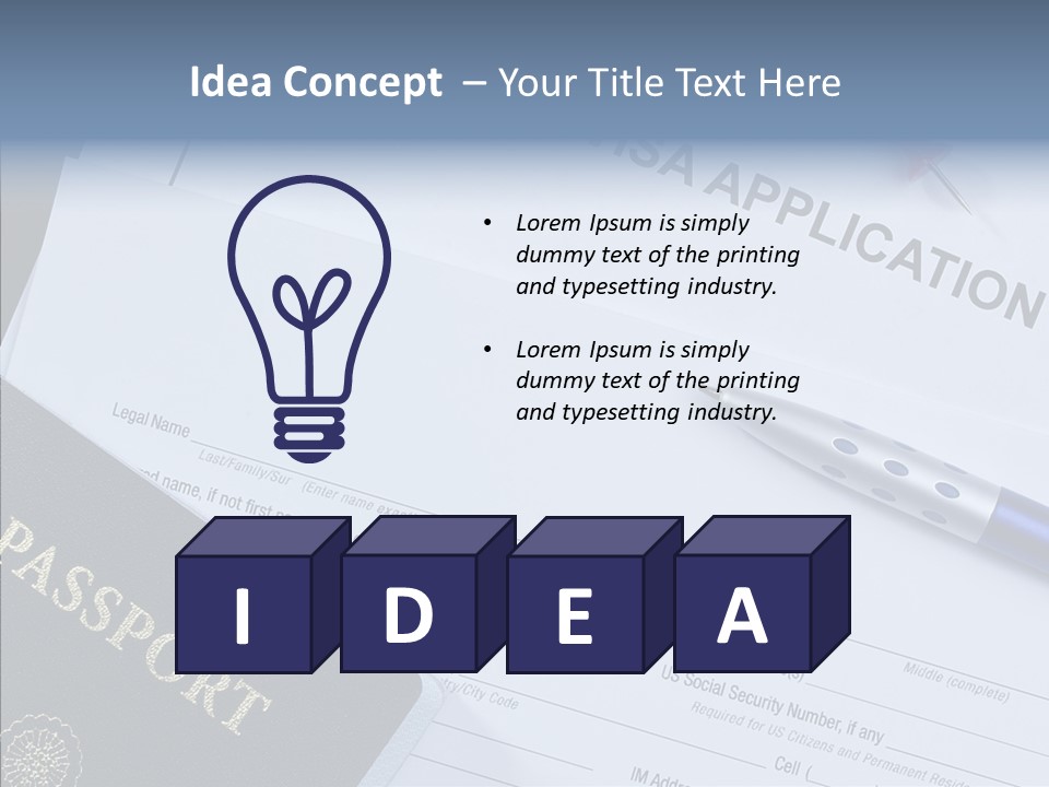 Passport Foreign Text PowerPoint Template