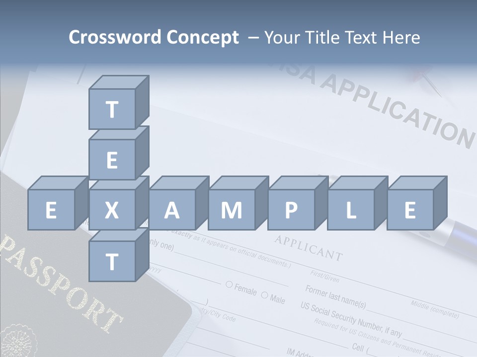 Passport Foreign Text PowerPoint Template