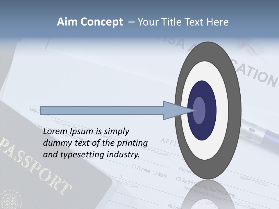 Passport Foreign Text PowerPoint Template