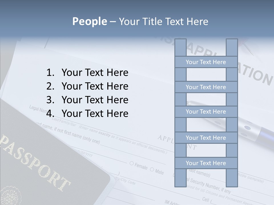 Passport Foreign Text PowerPoint Template