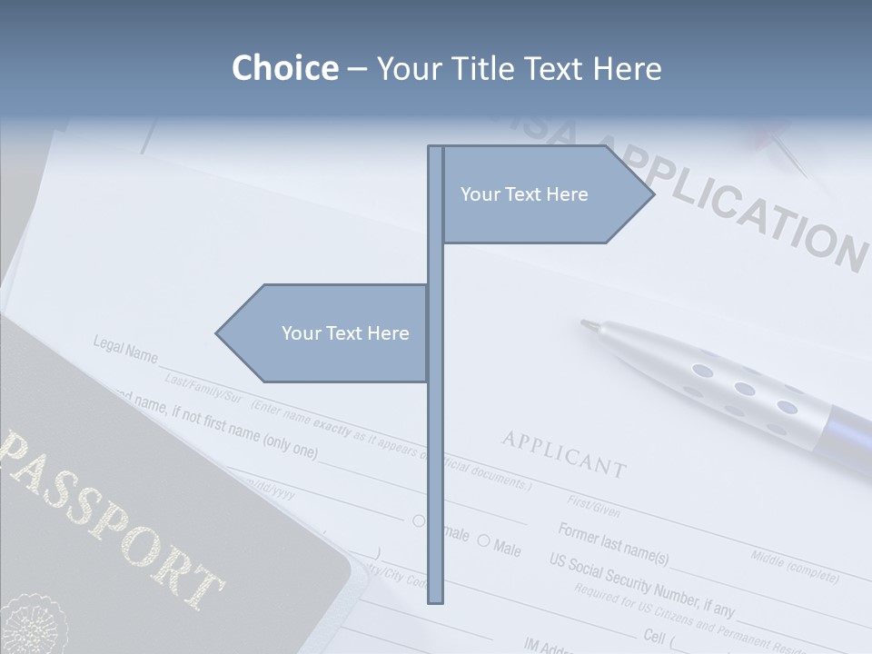 Passport Foreign Text PowerPoint Template
