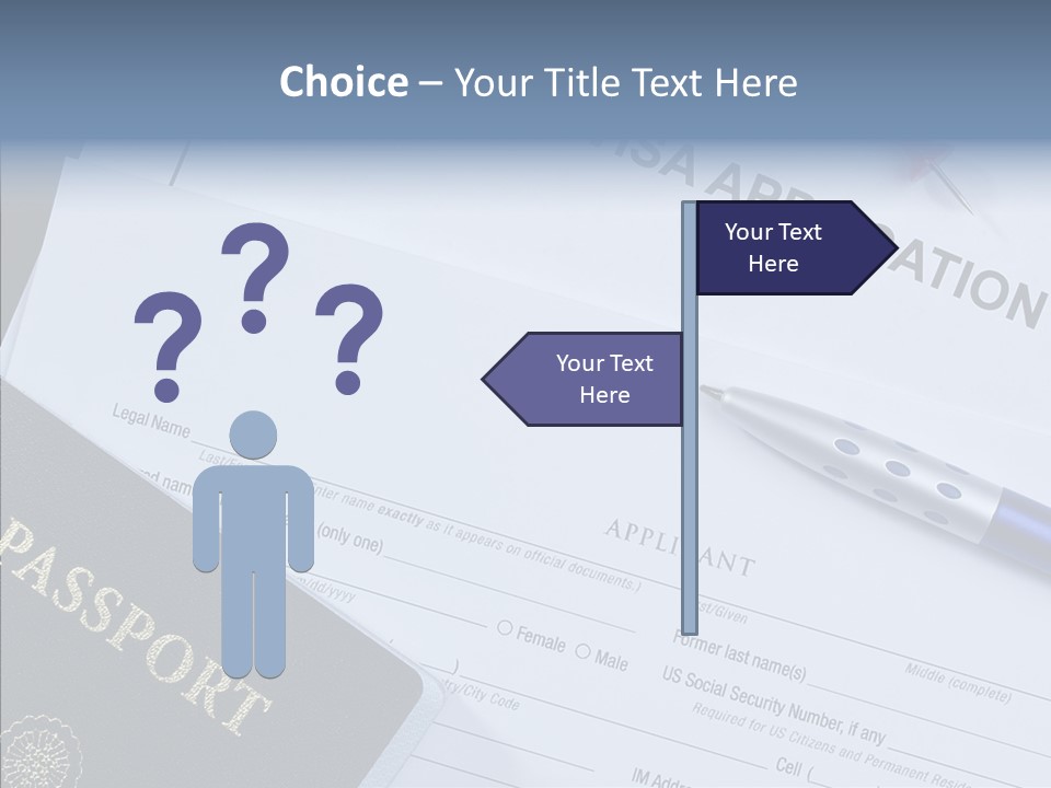 Passport Foreign Text PowerPoint Template