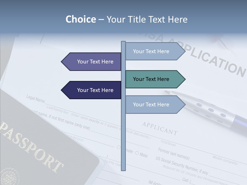 Passport Foreign Text PowerPoint Template