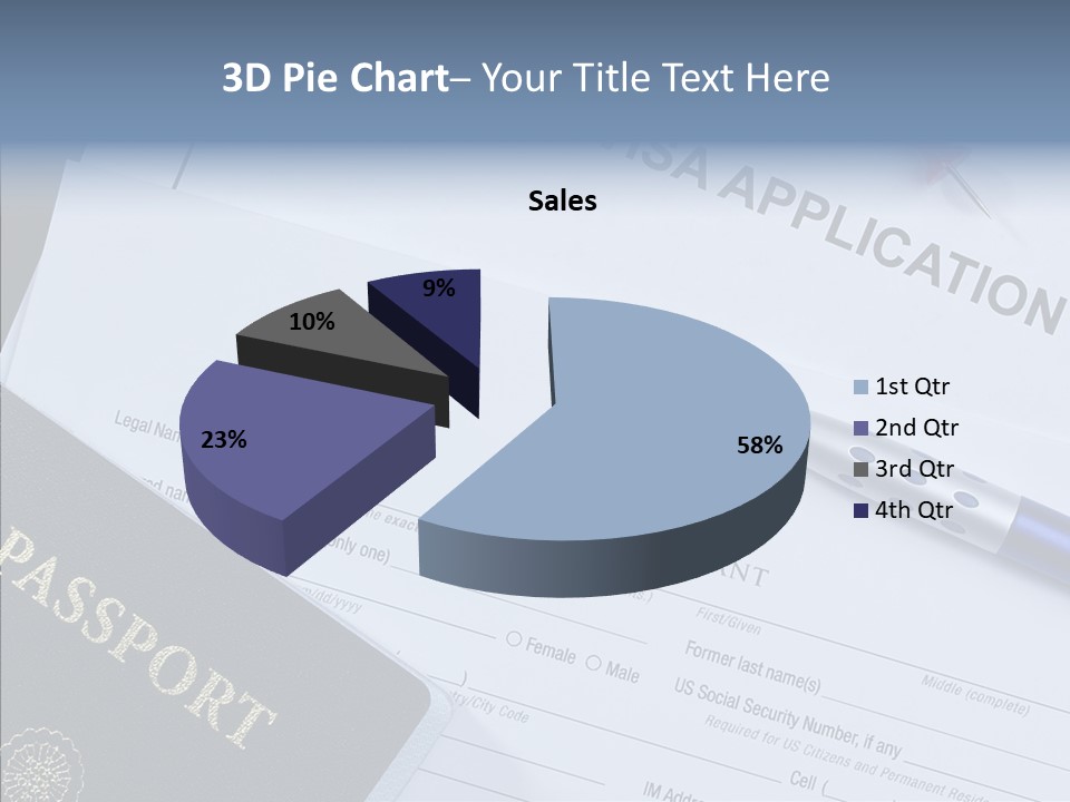 Passport Foreign Text PowerPoint Template