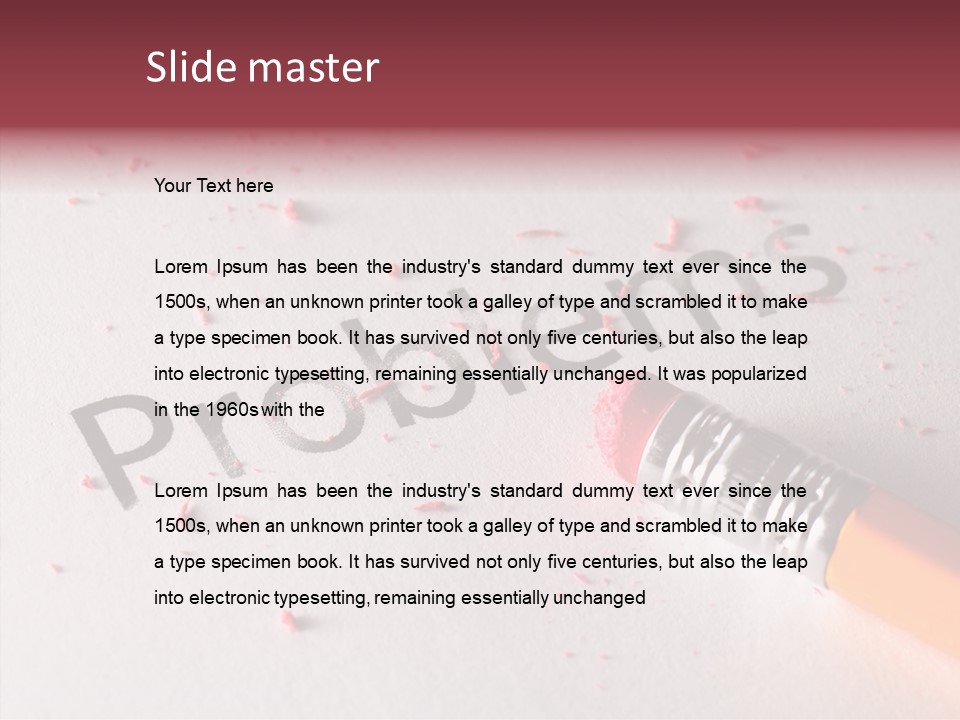 Horizontal Pink Erasing PowerPoint Template