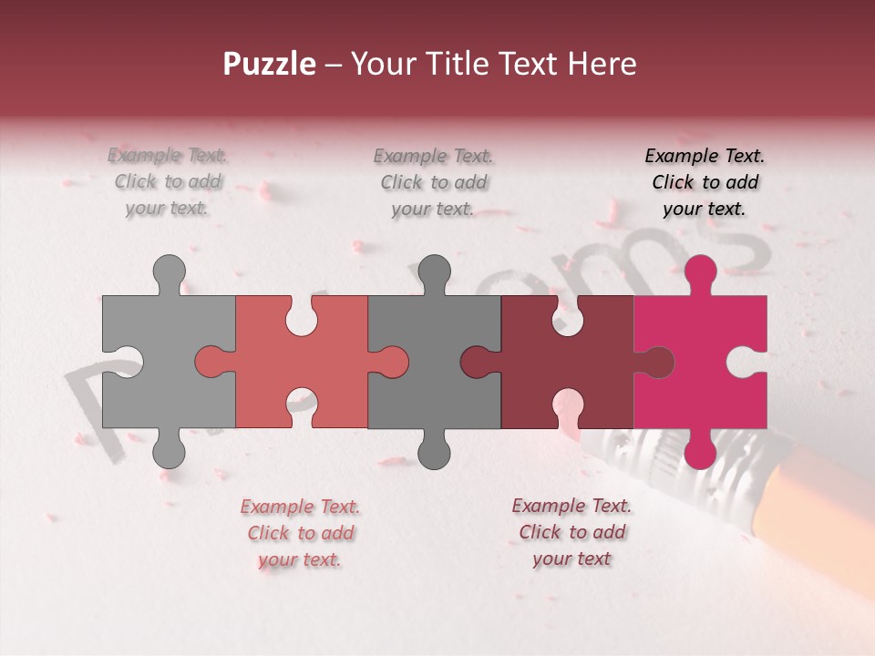 Horizontal Pink Erasing PowerPoint Template
