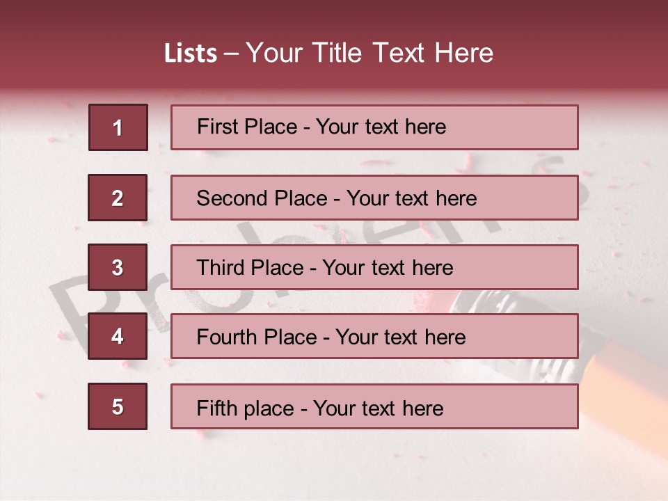 Horizontal Pink Erasing PowerPoint Template
