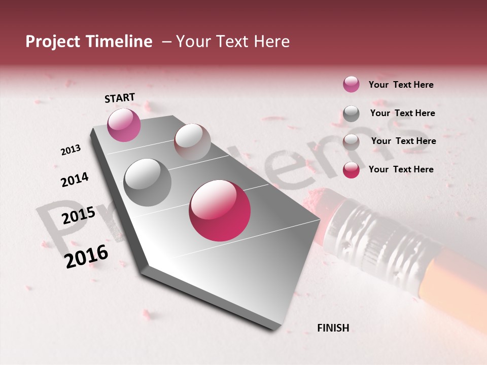 Horizontal Pink Erasing PowerPoint Template