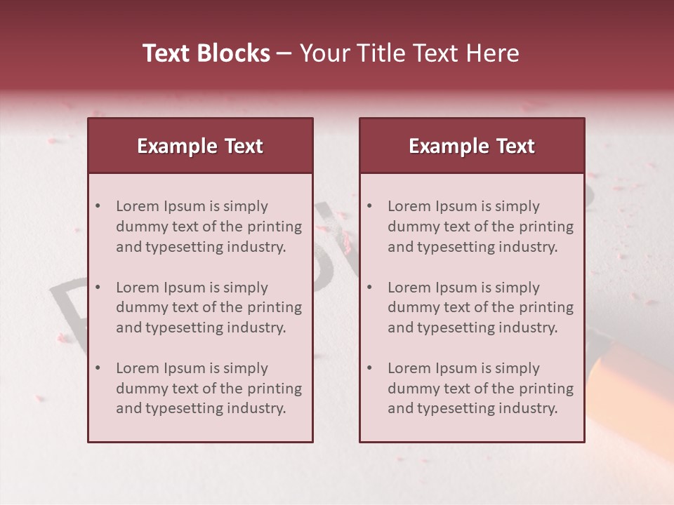 Horizontal Pink Erasing PowerPoint Template
