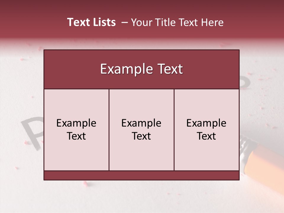 Horizontal Pink Erasing PowerPoint Template