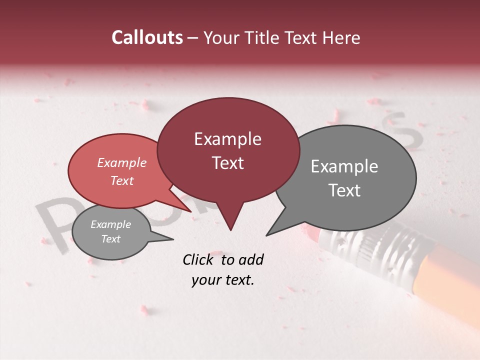 Horizontal Pink Erasing PowerPoint Template