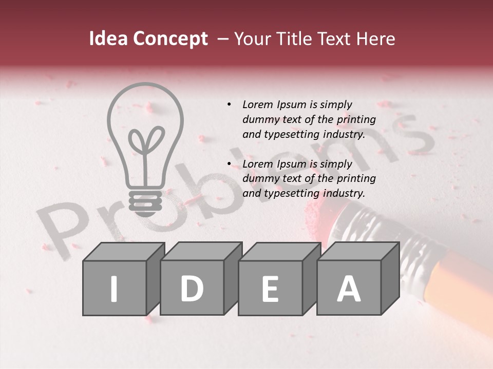 Horizontal Pink Erasing PowerPoint Template
