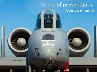 Airborne Airplane Fuselage PowerPoint Template