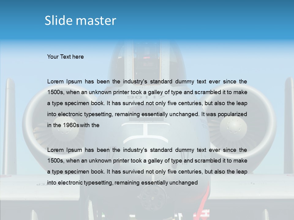 Airborne Airplane Fuselage PowerPoint Template