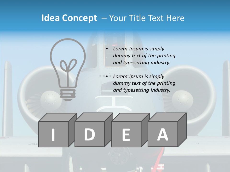 Airborne Airplane Fuselage PowerPoint Template