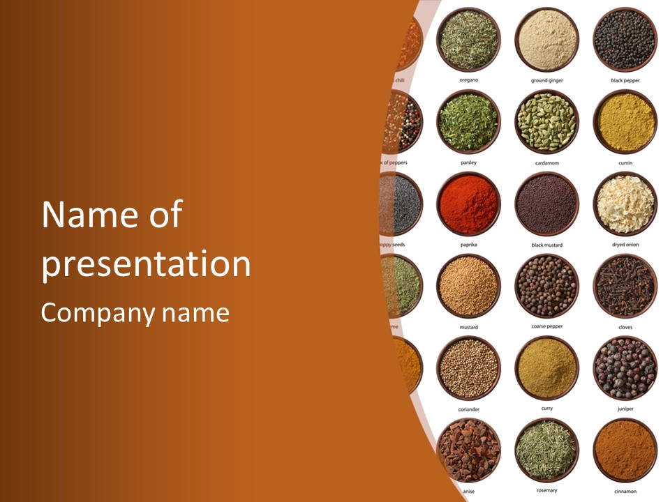 Gourmet Recipe Coriander PowerPoint Template