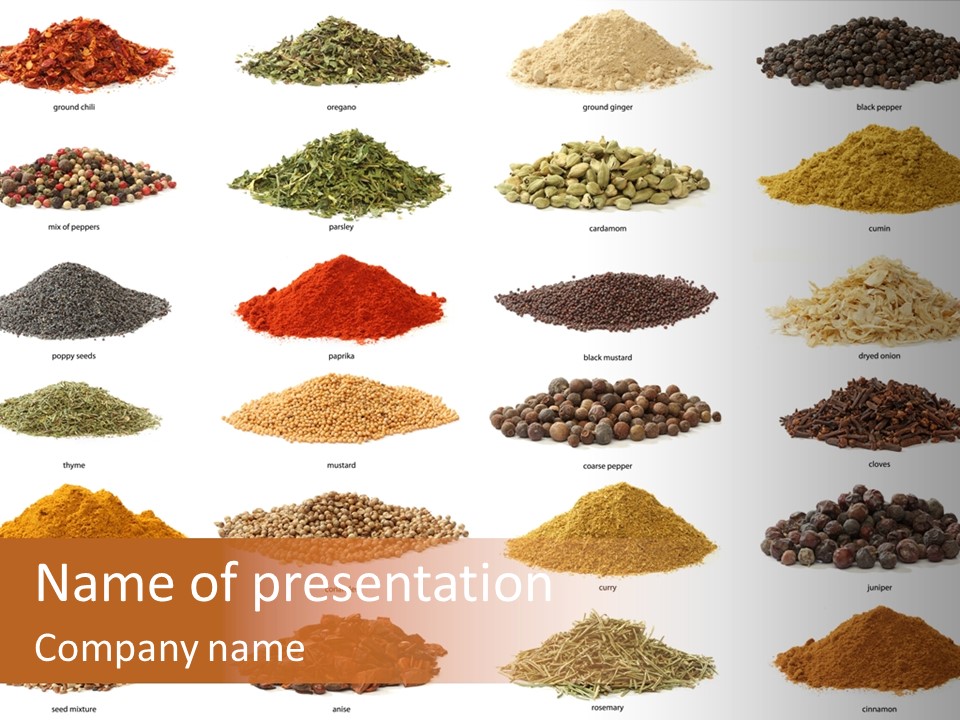 Pepper Onion Cumin PowerPoint Template