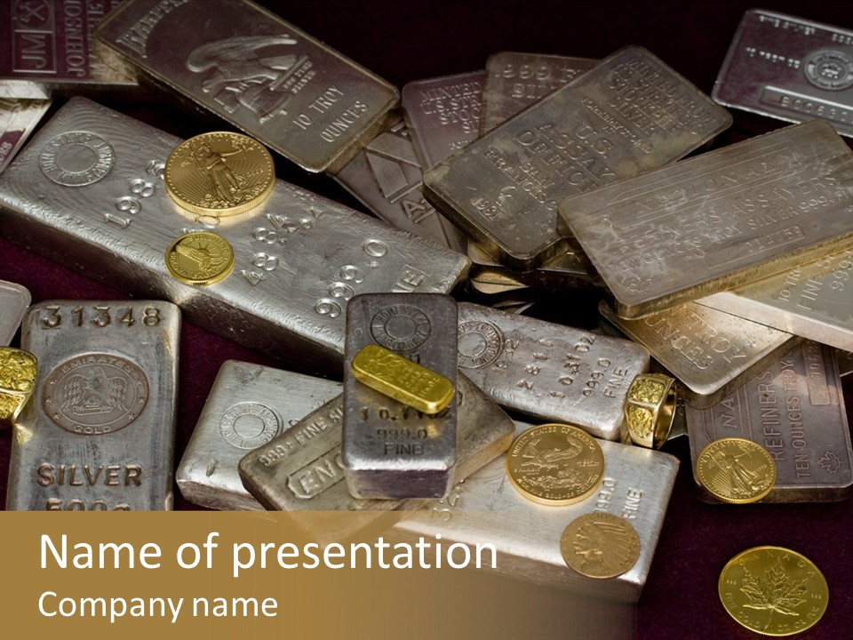 Gold Assay Bar PowerPoint Template